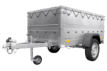 Kippbarer Pkw Anhänger Garden Trailer 200 KIPP mit zusätzlichen Bordwänden, Stützrad und Flachplane-Neu – Bild 5
