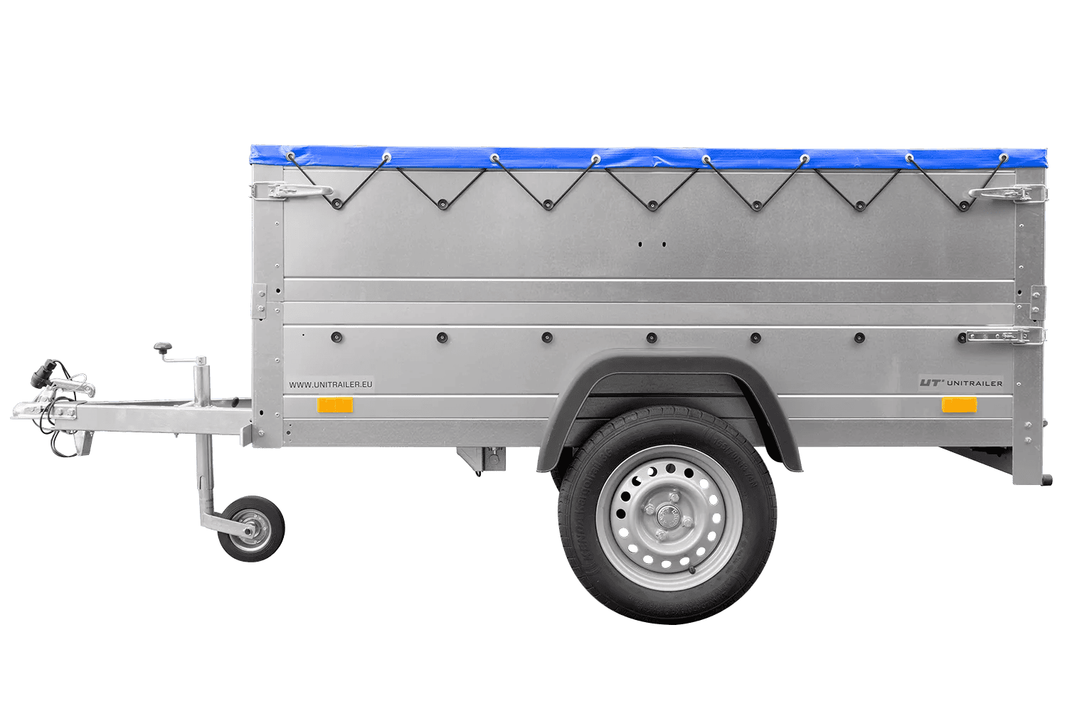 img_69cac5db1c004.png Kippbarer Pkw Anhänger Garden Trailer 200 KIPP mit zusätzlichen Bordwänden, Stützrad und Flachplane-Neu – Bild 1