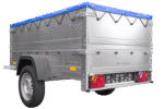 Kippbarer Pkw Anhänger Garden Trailer 200 KIPP mit zusätzlichen Bordwänden, Stützrad und Flachplane-Neu – Bild 4