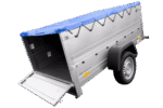 Kippbarer Pkw Anhänger Garden Trailer 200 KIPP mit zusätzlichen Bordwänden, Stützrad und Flachplane-Neu – Bild 5