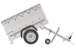 Neu Anhänger Garden Trailer 150 KIPP mit zusätzlichen Bordwänden, Stützrad und Flachplane-Neu