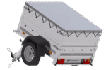 Neu Anhänger Garden Trailer 150 KIPP mit zusätzlichen Bordwänden, Stützrad und Flachplane-Neu – Bild 4