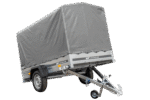 PKW Anhänger 230×125 Garden Trailer 230 KIPP Unitrailer 750 kg mit Stützrad, 110 cm hoher Plane und Hochspriegel-Neu – [LTG_SITE_NAME]